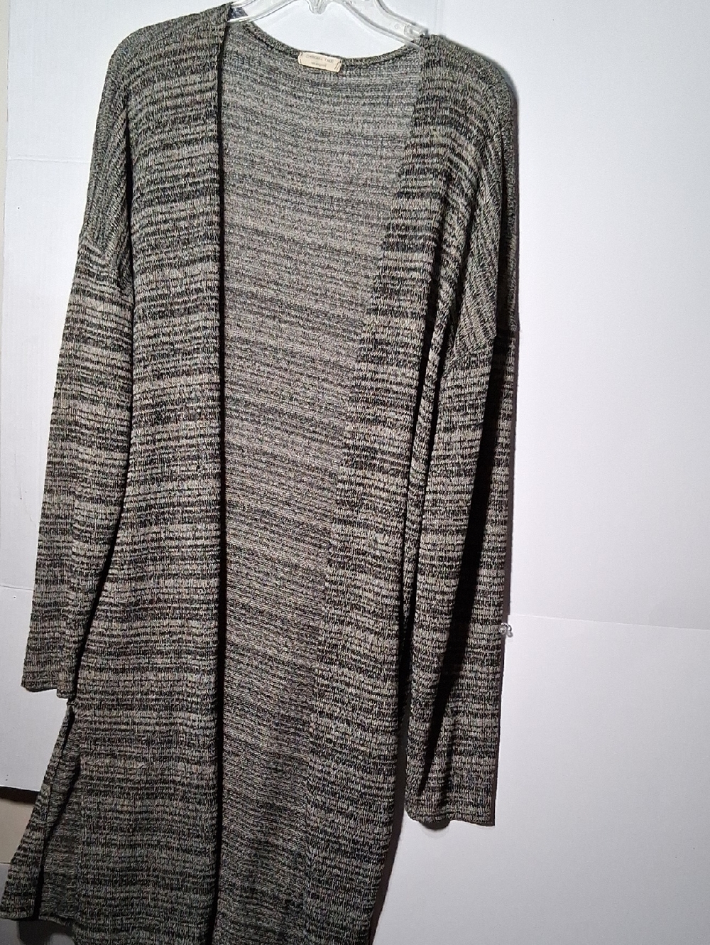 Open Front Knit Cardigan in Heathered Gray